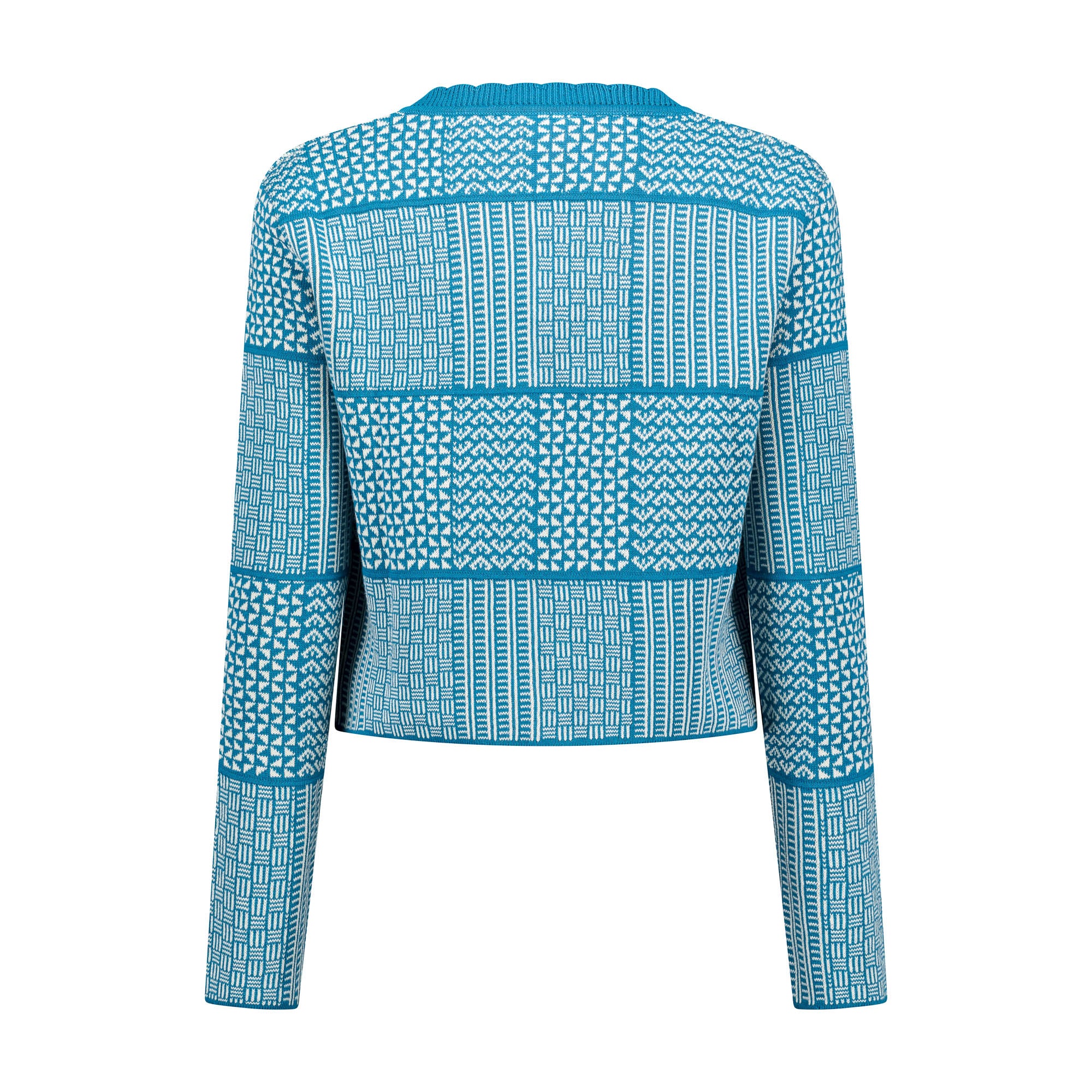 The Zuri | Fringeless - Teal & Ecru