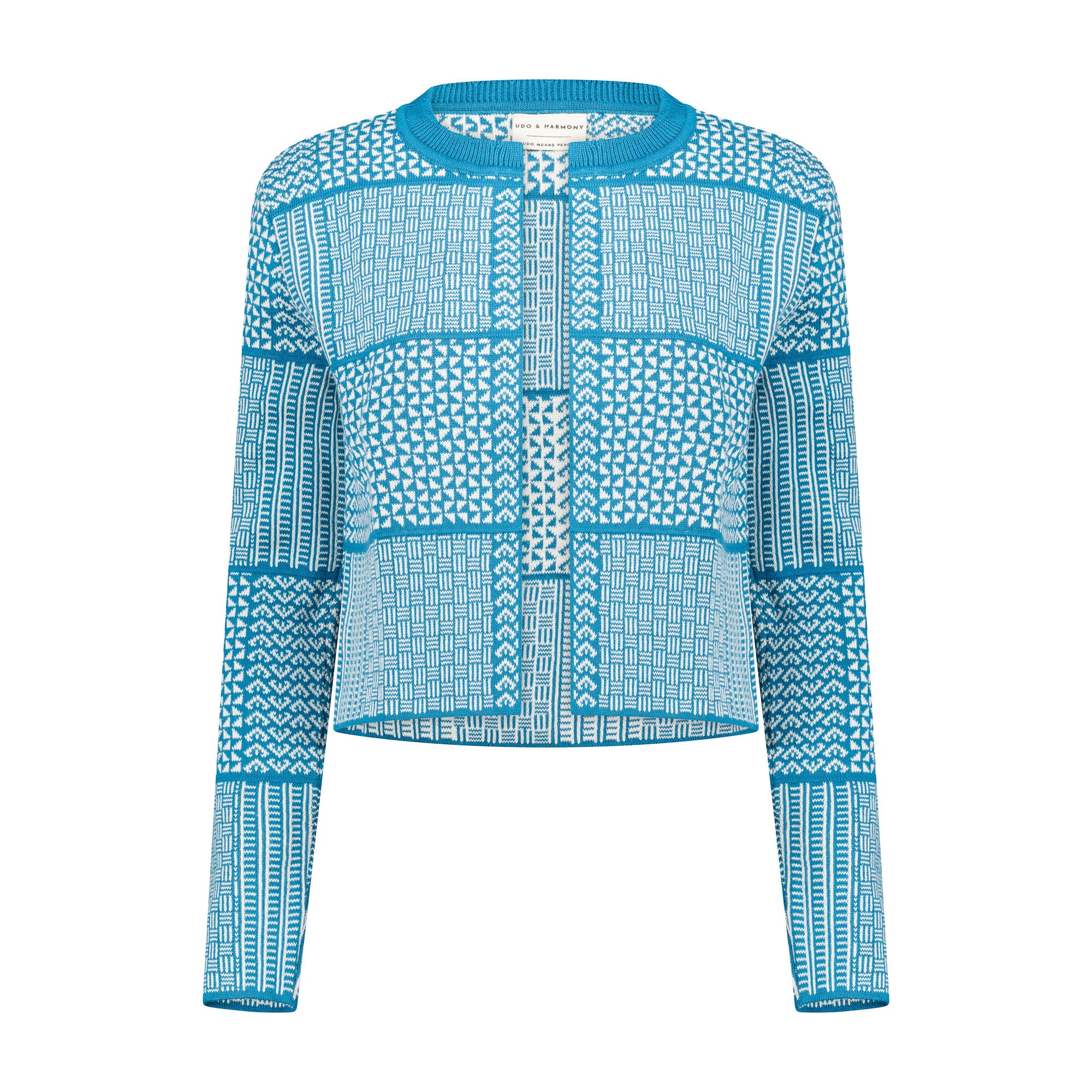 The Zuri | Fringeless - Teal & Ecru