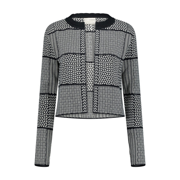 The Zuri | Fringeless - Black & Ecru