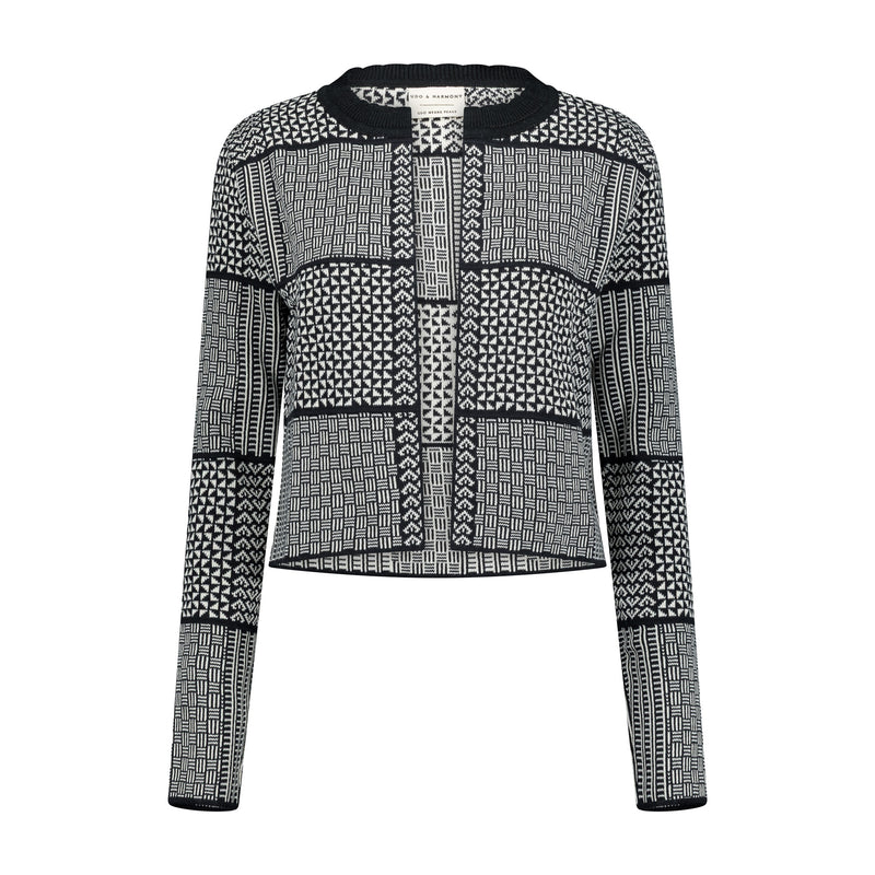 The Zuri | Fringeless - Black & Ecru