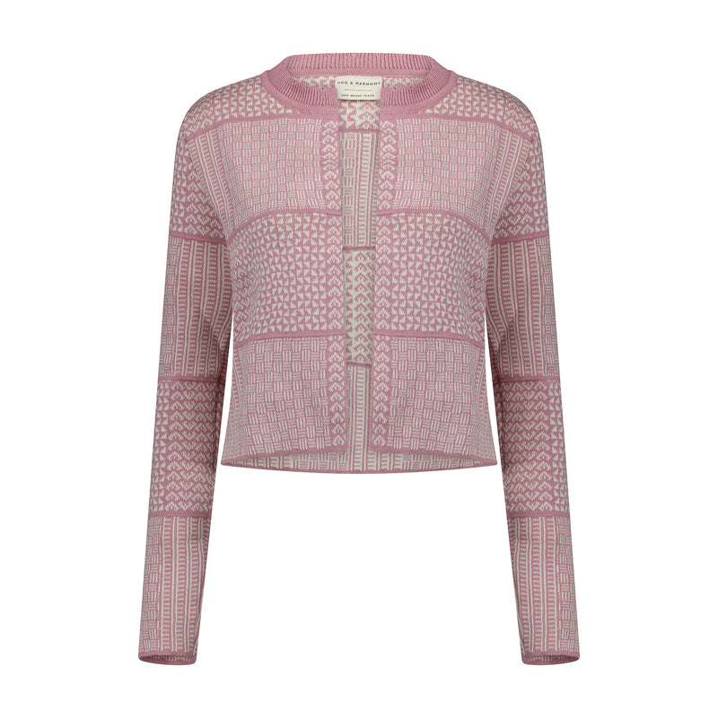 The Zuri | Fringeless - Dusty Pink & Ecru