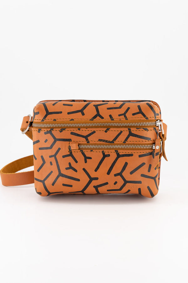 The Khaya Leather Waistbag - Scatterbrain Print