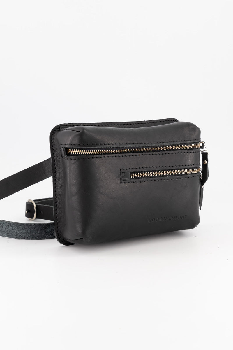 The Khaya Leather Waistbag - Black