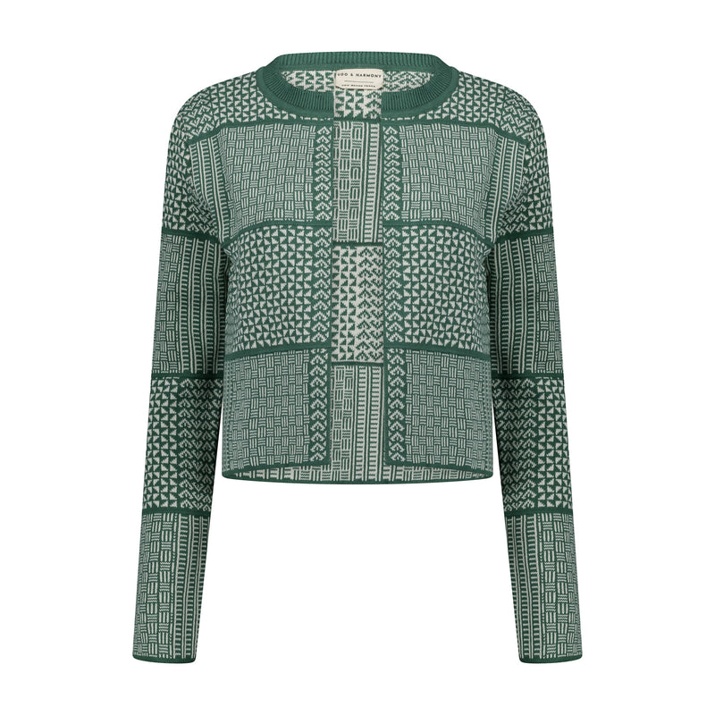 The Zuri | Fringeless - Sage & Ecru