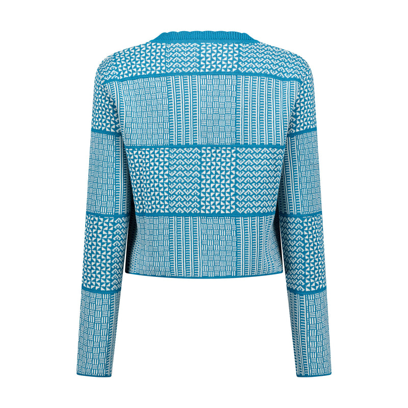 The Zuri | Fringeless - Teal & Ecru