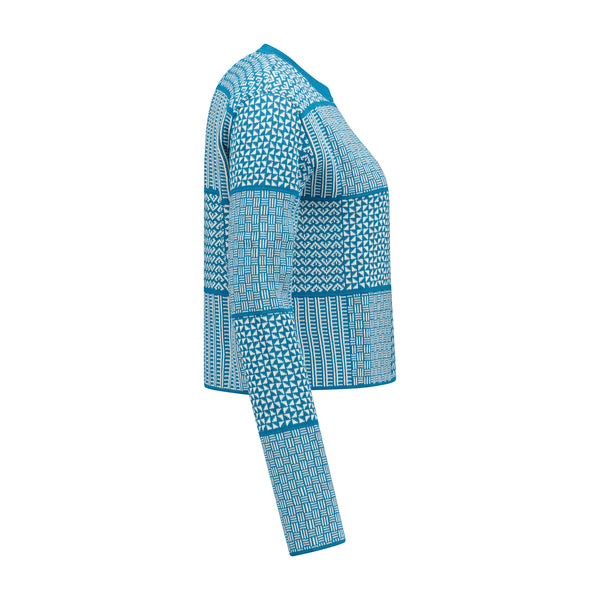 The Zuri | Fringeless - Teal & Ecru