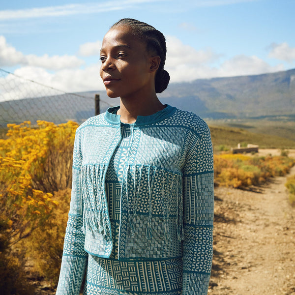 The Zuri - Teal & Ecru