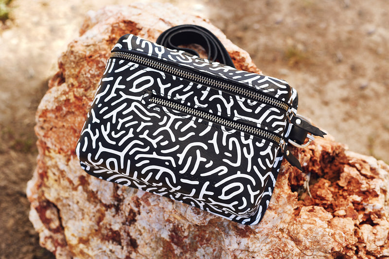 The Khaya Leather Waistbag - The Encounter Print